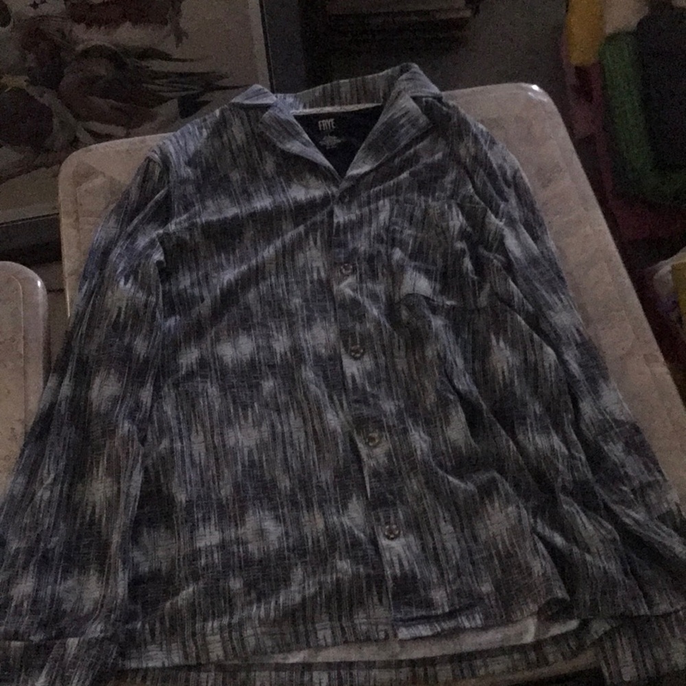 Long sleeve button down lounge shirt